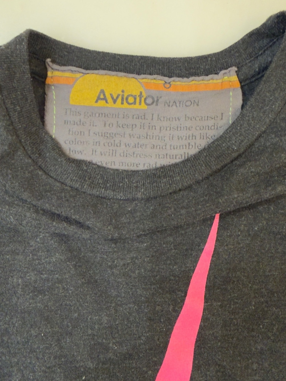 Aviator Nation Kids' Charcoal Gray Tee with Pink Graphic